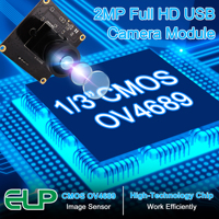 Módulo de Cámara USB ELP 1080P de Alta Velocidad 260fps/120fps/60fps con Lente Gran Angular de 2.9mm CMOS OV4689 Mini Módulo de Cámara para Linux