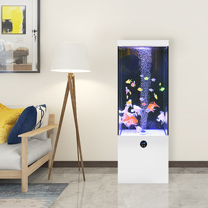 Wholesale New Design Large Curved Living Room Goldfish Aquarium Glass Against the Wall Floor Ecological Aquariums <strong>Fish</strong> <strong>Tank</strong> - Product Image 1