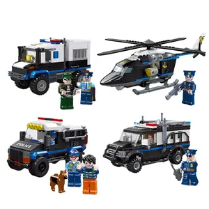 2024 New CECity model helicopter Police car toy Boy toy series building blocks assembly toys Splicing