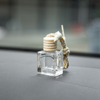 Bois vis couvercle parfum voiture désodorisant parfum bouteille pendentif décor vide verre suspendu voiture diffuseur bouteille de parfum 10ml