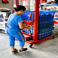 Chariot de transport électrique à quatre roues en acier inoxydable Xingdamuji pour caisses de manutention en plastique - Outils de shopping portables OEM