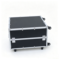 Valise trolley en aluminium noir avec roulettes pivotantes et freins, poignée télescopique et intérieur doublé vide, valise de transport à roulettes