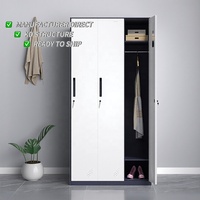 Casier métallique à 3 portes avec trous de ventilation et structure détachable, vente directe d'usine, personnalisation acceptée