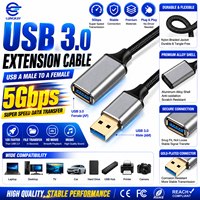 Cable de Extensión USB 3.0 AM a AF, Carga Rápida, Sincronización de Datos de 5 Gbps, Cable Extensor Trenzado de Aleación de Aluminio para Impresora de Cámara Industrial