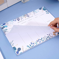 Bloc-notes hebdomadaire A4 non daté en gros, 52 feuilles, motif floral botanique, planificateur de bureau, liste de choses à faire, impression de logo personnalisée