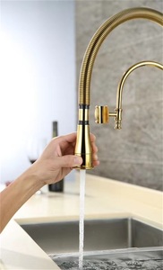 Robinet de <span class=keywords><strong>cuisine</strong></span> en laiton à tirette, mélangeur d'évier <span class=keywords><strong>vintage</strong></span>, mélangeur d'eau chaude et froide, robinet de <span class=keywords><strong>cuisine</strong></span> flexible - Product Image 5