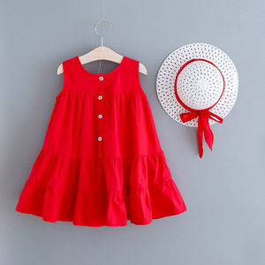 Vestido de Verano 2022, Estilo Informal, de Algodón, sin Mangas, Corte en A, para Niñas de 2 a 6 Años - Product Image 2