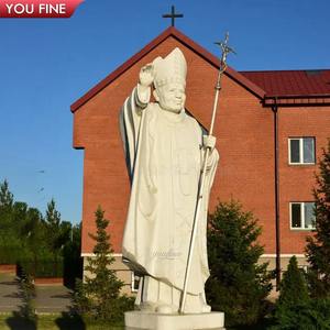Fabricante Iglesia Católica Religiosa Piedra Blanca Mármol Tamaño Real San Juan Pablo II Estatua - Product Image 5