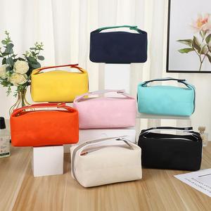 Xách Tay Cho Màu Hồng Vải Trang Điểm Túi Với Biểu Tượng Tùy Chỉnh Ánh Sáng Trọng Lượng Du Lịch Tổ Chức Pouch Công Suất Lớn Cho Vệ Sinh Cá Nhân Trang Điểm - Product Image 2