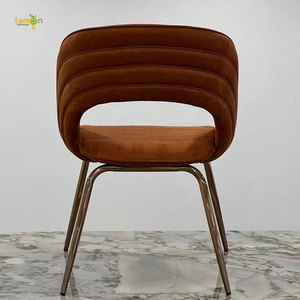 Sillas de Comedor de Diseño Italiano en Terciopelo, Muebles de Restaurante, Silla de Café con Patas Doradas - Product Image 4