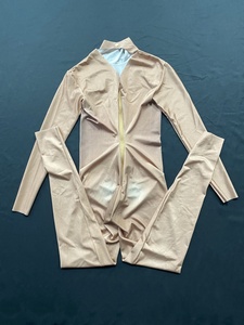 Justaucorps de danse sexy, couleur nue, cosplay, costume de scène, combinaison stretch et maigre à manches longues, combinaison une pièce pour femmes - Product Image 5