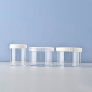 Contenedor de barro de cristal vacío de 120ml y 200Ml al por mayor, tarro de plástico transparente de boca ancha, contenedor de almacenamiento de limo PS con tapa blanca - Product Image 1
