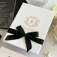 Carton d'invitation de mariage en velours en soie a5, boîte cadeau de luxe, vente en gros