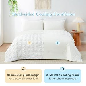 Piumino Rinfrescante in Seersucker a Quadri Leggero per Chi Soffre il Caldo e Soffre le Sudorazioni Notturne - Offerta Speciale - Product Image 3