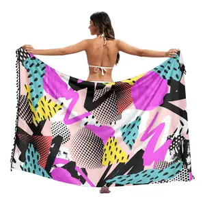 2022 NEW Design Swim Beach Sarong high quality Wrap Multi Color Wrap Skirt Swimwear lady beach Cover up