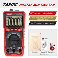 Multimètre numérique intelligent TASI TA801C True RMS AC/DC 600V 10A NCV, sélection automatique de la plage, fréquence 10MHz, indicateur de batterie faible, usage industriel