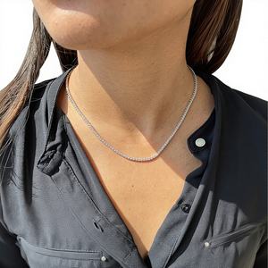 Collar de tenis de moissanita de 8 quilates WCT, plata 925 pulida, certificado IGI, gargantilla para mujer, cadena de eslabones, uso diario, a la moda - Product Image 1