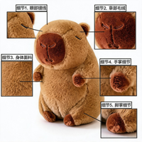 Fournisseur vérifié par une usine professionnelle, jouet en peluche capybara en coton PP doux et moelleux, certifié CE EN71 ASTM, pour enfants