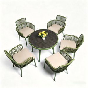 Muebles de Exterior para Cafetería y Restaurante, Sillas de Patio y Terraza, Juego de Jardín de Cuerda Tejida, Sillas de Jardín - Product Image 5