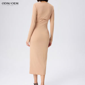 Ensemble cardigan automne-hiver blanc à manches longues, jupe basique, robe en laine côtelée pour femme, pull tricoté sexy et ajusté - Product Image 5