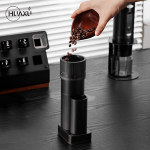 Moulin à café à meules en aluminium noir à 6 cœurs, moteur CC, 48 mm, machine à café avec doseur magnétique, vente chaude - Product Image 2