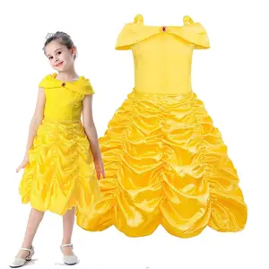 Bambini rosa Ball Gown natale compleanno principessa costumi Fancy Sleeping Beauty Dress per ragazza HCBL-001