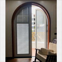 Porte à battant en aluminium et alliage d'aluminium à rupture de pont thermique avec soudure sans joint et coins arrondis pour bureau, maison, villa