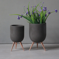 Cylindre de jardin extérieur en ciment Grand salon de grande taille Pots de fleurs et jardinières modernes d'intérieur Conteneurs Pots de plantes