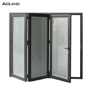 De servicio pesado comercial de templado de vidrio de aluminio personalizado puertas con persianas