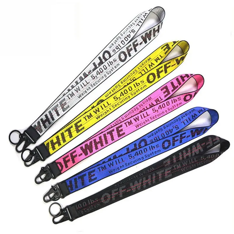 Customizable logo satin jacquard breakaway sublimation polyester lanyard neck strap keychain Nylon Jacquard Lanyard