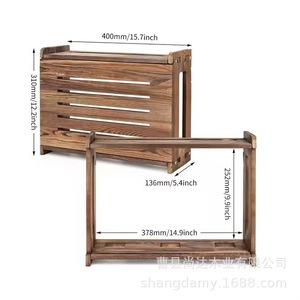 Caja de almacenamiento de madera, soporte para router de sala de estar, soporte de protección para WiFi de computadora, caja para regleta de enchufes, caja para cables, madera maciza - Product Image 2