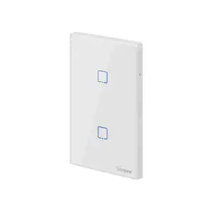 Sonoff interruptor de parede inteligente t0 us, interruptor de toque padrão us 2 gang wifi para alexa e google home e controle de aplicativo de telefone, novo, 2021