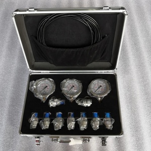 Hangood Hydraulic Pressure Test Kit 3 Gauges for Excavators Pressure Gauge Diagnostic Tools Stainless Steel <b>Case</b> - Product Image 3