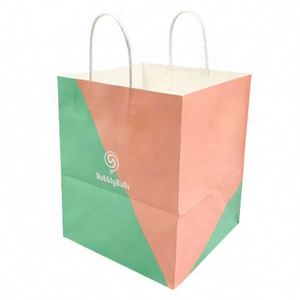 Bolsa de Papel Kraft Marrón con Asas para Regalos, Manualidades y Compras, con Logotipo Personalizado para Uso Promocional - Product Image 2