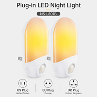 Veilleuse LED à détecteur de mouvement à brancher, contrôle par capteur, blanc chaud/froid, économie d'énergie, PVC, blanc froid pour chambre à coucher et maison
