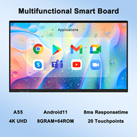 Écran LED intelligent interactif 4K de 55 pouces pour salles de classe modernes Machine d'enseignement numérique avec des tailles de panneau de 65 pouces et 75 pouces