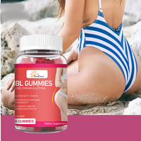 Gummies BBL Source Factory, pour agrandir, raffermir et lifter les fesses, à base d'ingrédients entièrement naturels et sans effets secondaires, 60 unités
