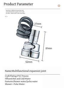 Nouvel arrivage : Robinet de cuisine moderne chromé à économie d'eau, avec douchette <span class=keywords><strong>extractible</strong></span> pivotante, écologique, aérateur réglable, double mode, universel - Product Image 2