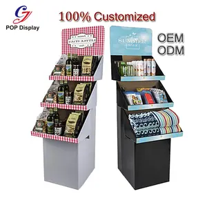 Customized Assembly Cardboard Products Display Stand Corrugated Carton Floor Paper Shelf Unit Advertising Comic Books At Library