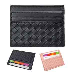 Porte-cartes de crédit Portefeuille en cuir PU Portefeuille ultra mince Étui pour cartes de crédit Portefeuilles de protection pour hommes et femmes