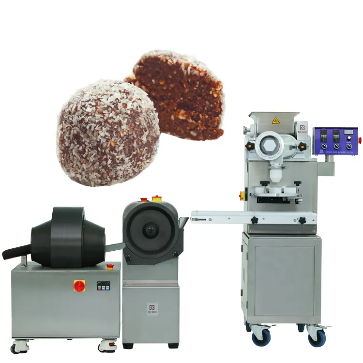 Automatic Coconut Bliss Ball Production Line Cheese Ball Making Machine Dried Fruit Ball Filling And Coating Machine