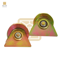 Poulie à rouleaux en fer robuste 80mm V rainure porte roue avec support porte coulissante piste à rouleaux pour entrepôt villa