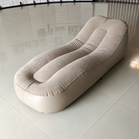 Canapé gonflable portable en PVC floqué, fauteuil inclinable ergonomique gonflable avec pompe à air pour l'intérieur, la maison et l'extérieur