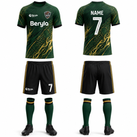 Conjunto de Uniforme de Fútbol Personalizado Azul Escarchado Plateado para Hombre, Secado Rápido por Transferencia de Calor, Malla Transpirable, Ropa Deportiva de Equipo, 100% Poliéster, Venta al por Mayor OEM