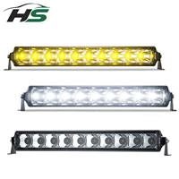 Barre lumineuse LED HSSH 6-50 pouces 45W-375W, haute puissance, double rangée, double couleur, faisceau spot, éclairage tout-terrain pour camion, SUV, Jeep 4x4