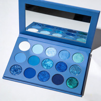 Palette de fards à paupières de luxe à haute pigmentation, 15 couleurs, mat et scintillant, logo personnalisé, végétalien