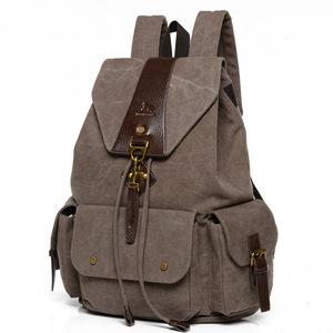 Retro Canvas <b>Backpack</b> 18 In 20-36L Multiple Pockets Unisex <b>Student</b> Travel <b>Backpack</b> - Product Image 1