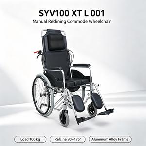 Silla de Ruedas Reclinable Manual con Marco de Aleación de Aluminio, Silla de Transporte para Pacientes para Hospitales, Residencias y Cuidado en el Hogar - Product Image 2