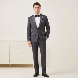 Costume trois pièces classique noir pour homme, taille S-6XL, pour mariage et soirée, veste, pantalon et gilet, coupe ajustée, grande taille - Product Image 3