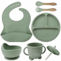 Newsun bébé fournitures et produits manger mignon bavoirs Silicone bébé origine plaques d'aspiration ensemble d'alimentation avec cuillère